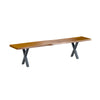 Live Edge 2m Dining Bench with X Shaped Legs - Russet