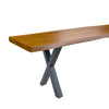 Live Edge 2m Dining Bench with X Shaped Legs - Russet
