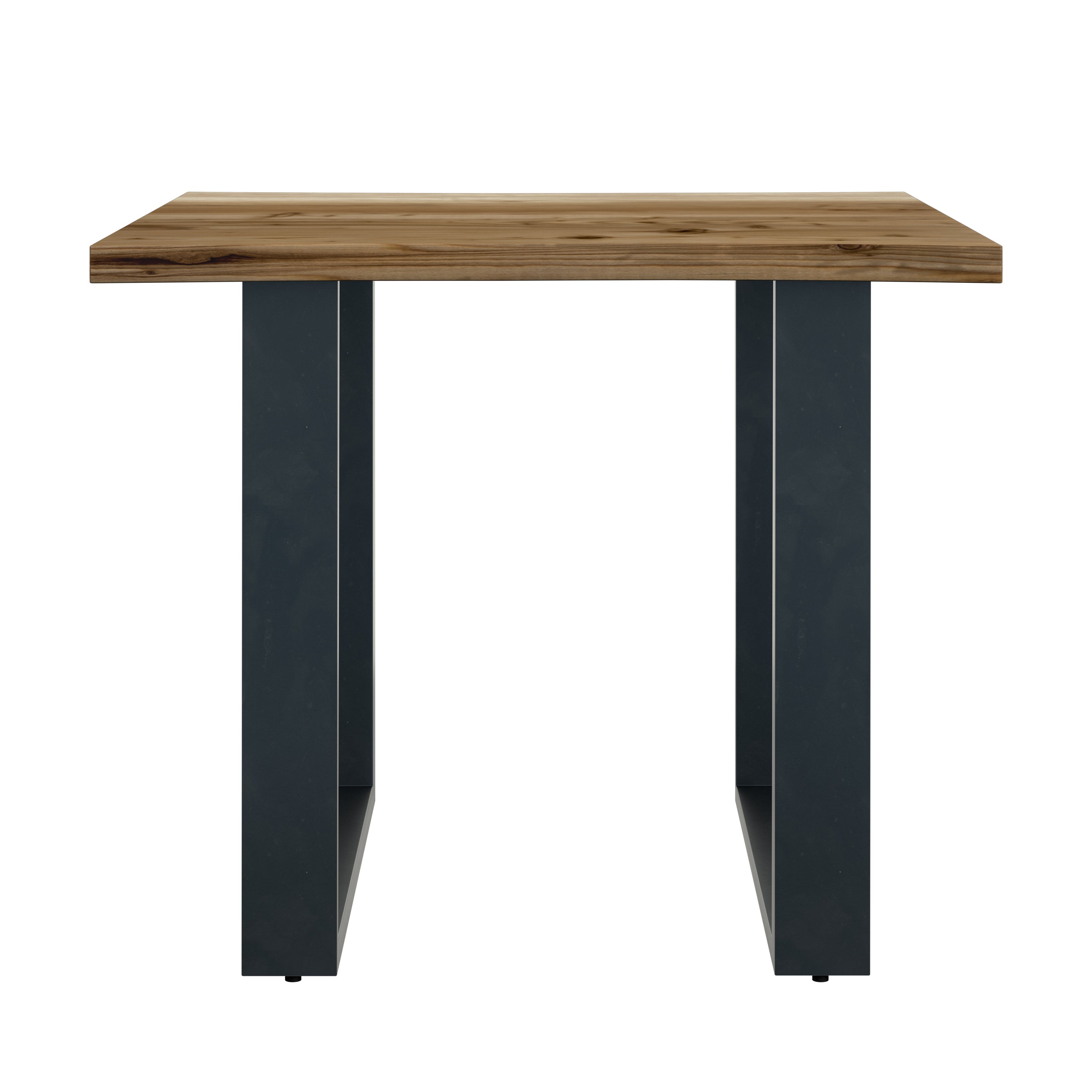 Live Edge Lamp Table With U Shaped Leg - Natural