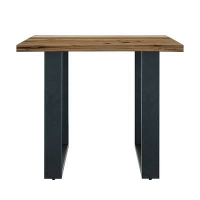 Live Edge Lamp Table With U Shaped Leg - Natural