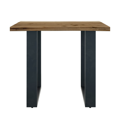 Live Edge Lamp Table With U Shaped Leg - Natural