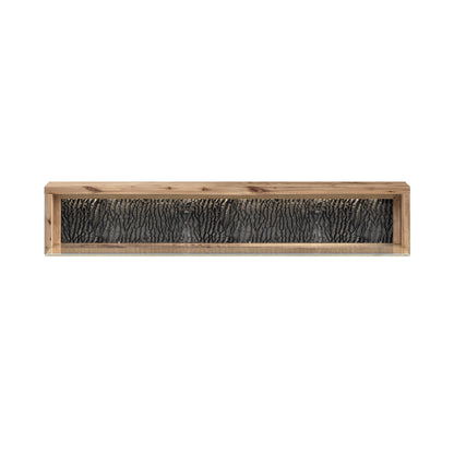 Live Edge Wall Shelf with LED Light - Natural