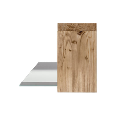 Live Edge Wall Shelf with LED Light - Natural