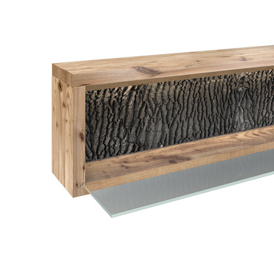 Live Edge Wall Shelf with LED Light - Natural