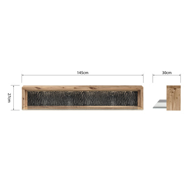 Live Edge Wall Shelf with LED Light - Natural