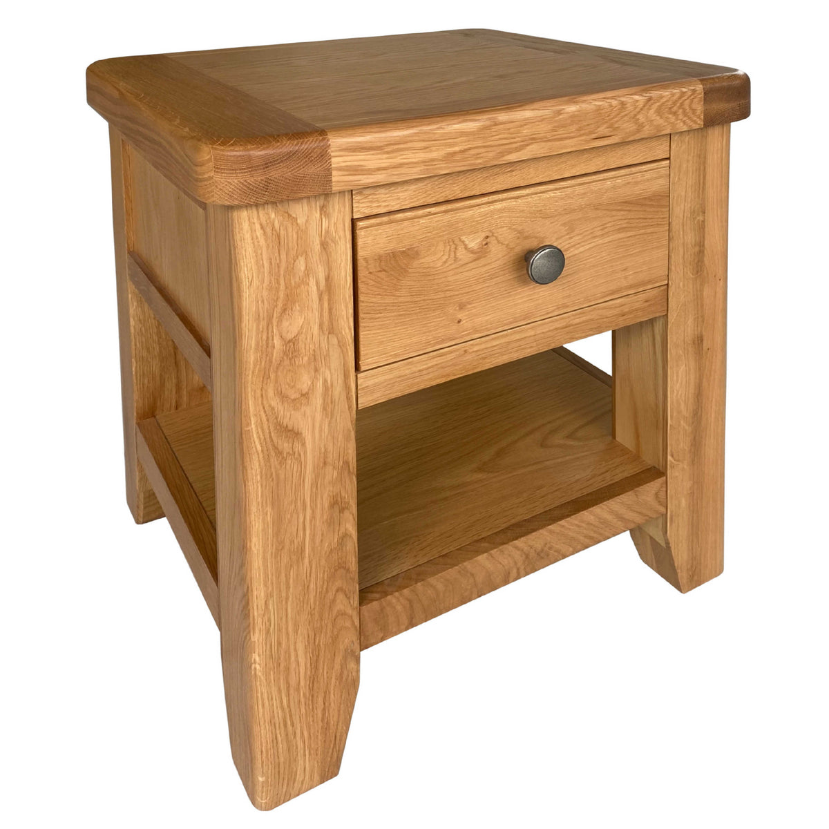 Elsham Oak Lamp Table With Drawer