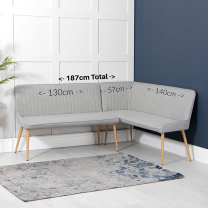 Otis Left Hand Corner Bench - Light Grey