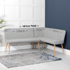 Otis Left Hand Corner Bench - Light Grey