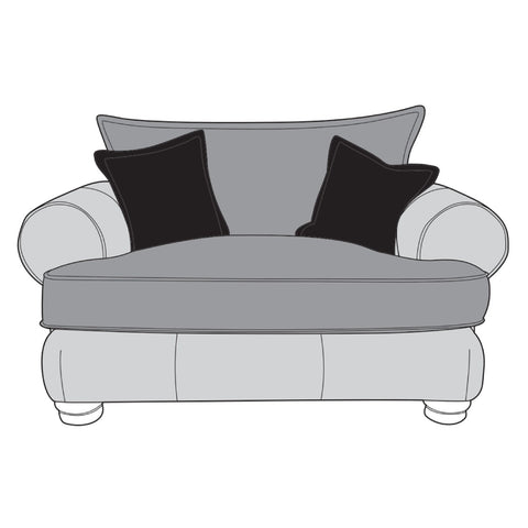Horatio Leather & Fabric Sofa - Love Chair (Standard Back)