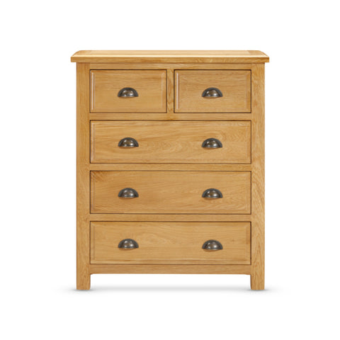 Lugano Oak Chest Of Drawers - 2 Over 3
