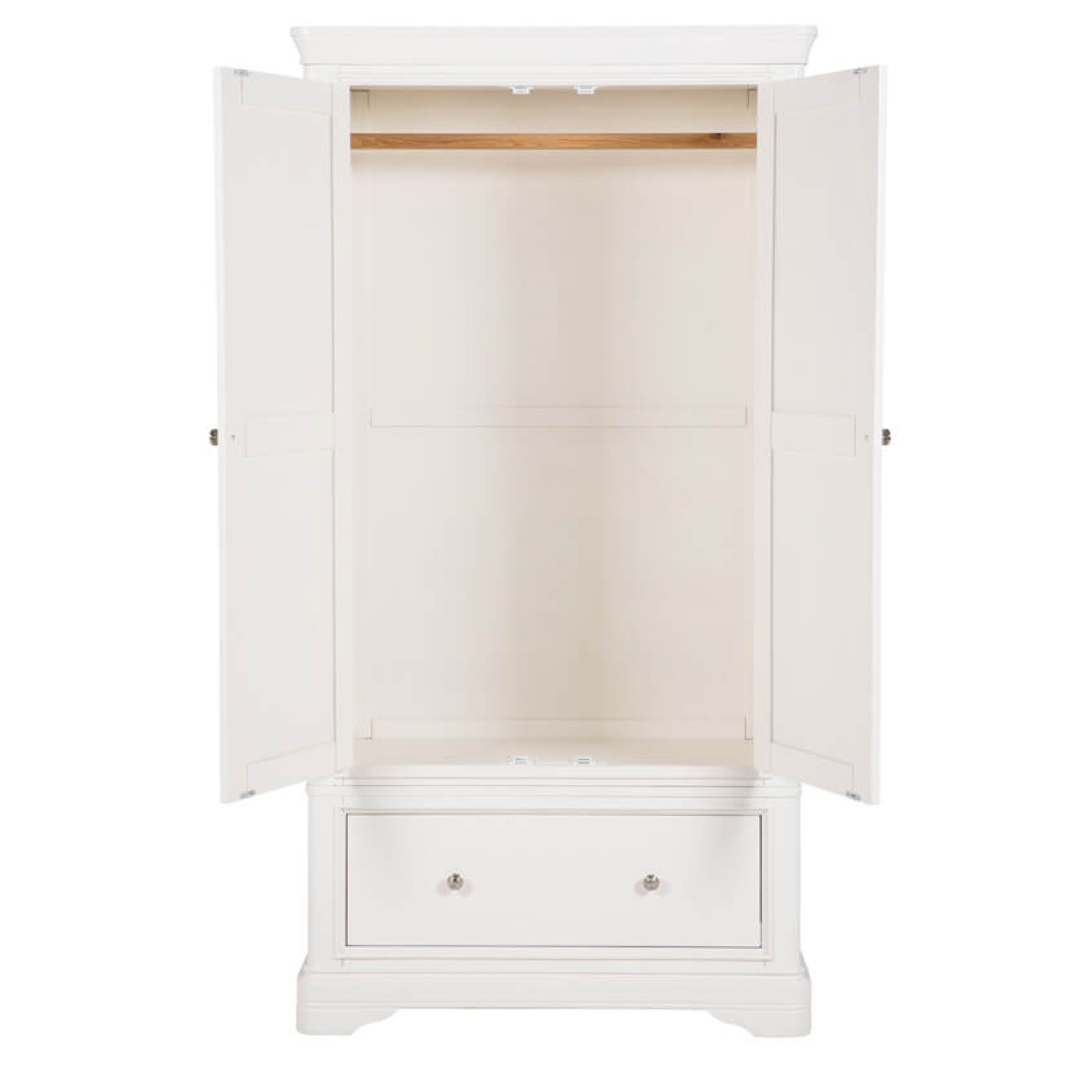 Mabel 2 Door 1 Drawer Wardrobe - Bone