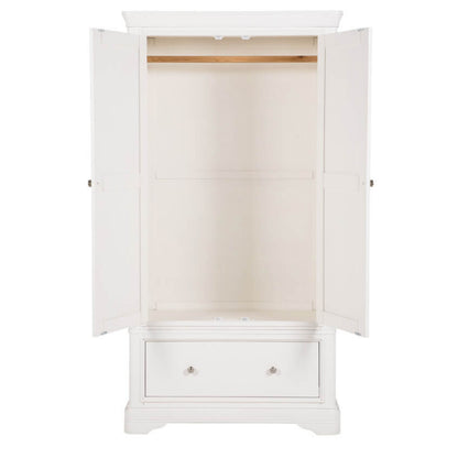 Mabel 2 Door 1 Drawer Wardrobe - Bone