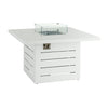 Mambo Santorini Square Dining Table With Firepit - White with Patterned Top