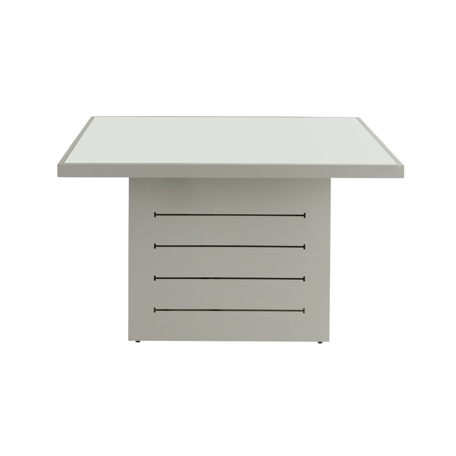 Mambo Santorini Garden Furniture - XL, Aluminium Square Dining Table - Grey with Plain Top
