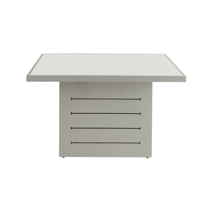 Mambo Santorini Garden Furniture - XL, Aluminium Square Dining Table - Grey with Plain Top