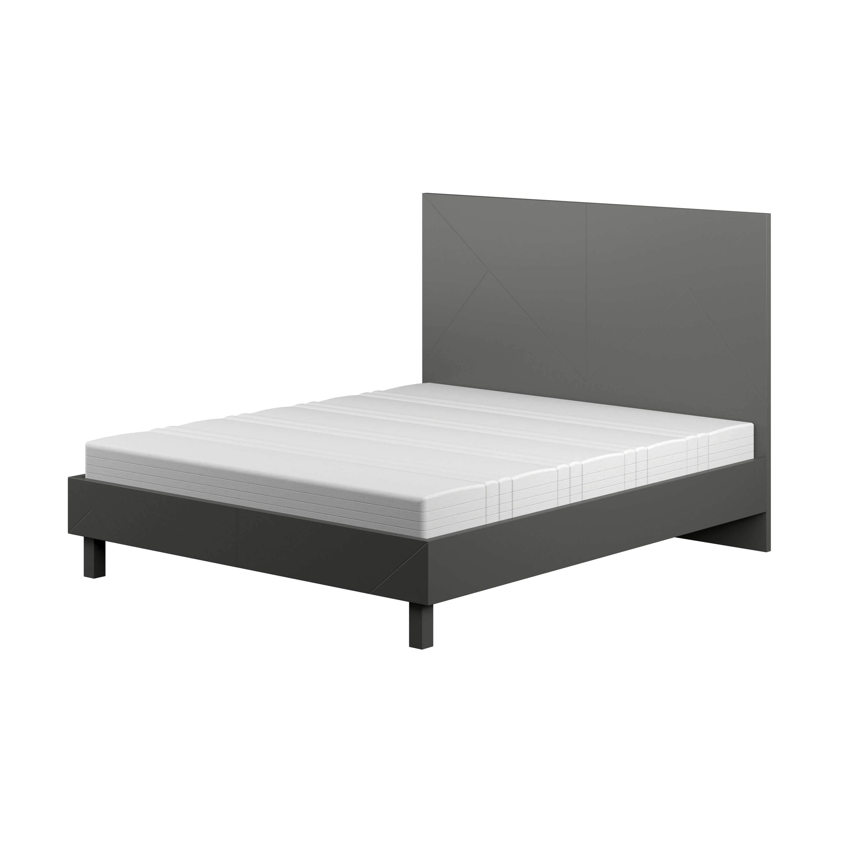 Mint Collection - Arezzo 5ft Kingsize Bed - Matte Dark Grey