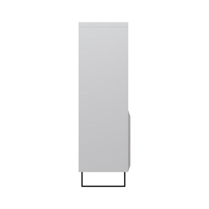 Mint Collection - Tall Narrow Bookcase Display Cabinet - Gloss Grey