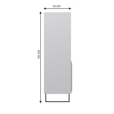 Mint Collection - Tall Narrow Bookcase Display Cabinet - Gloss Grey