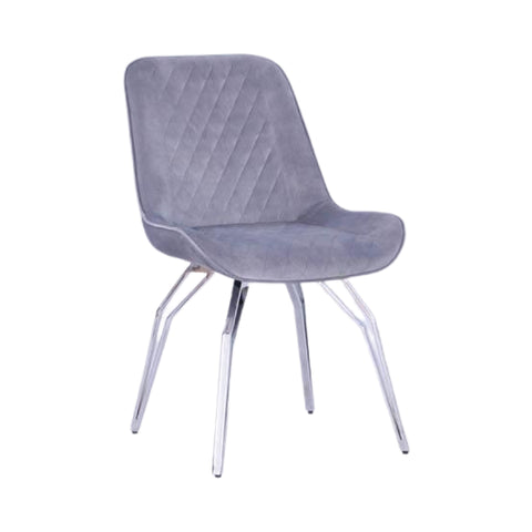 Mint Collection Swivel Dining Chair - Light Grey & Chrome