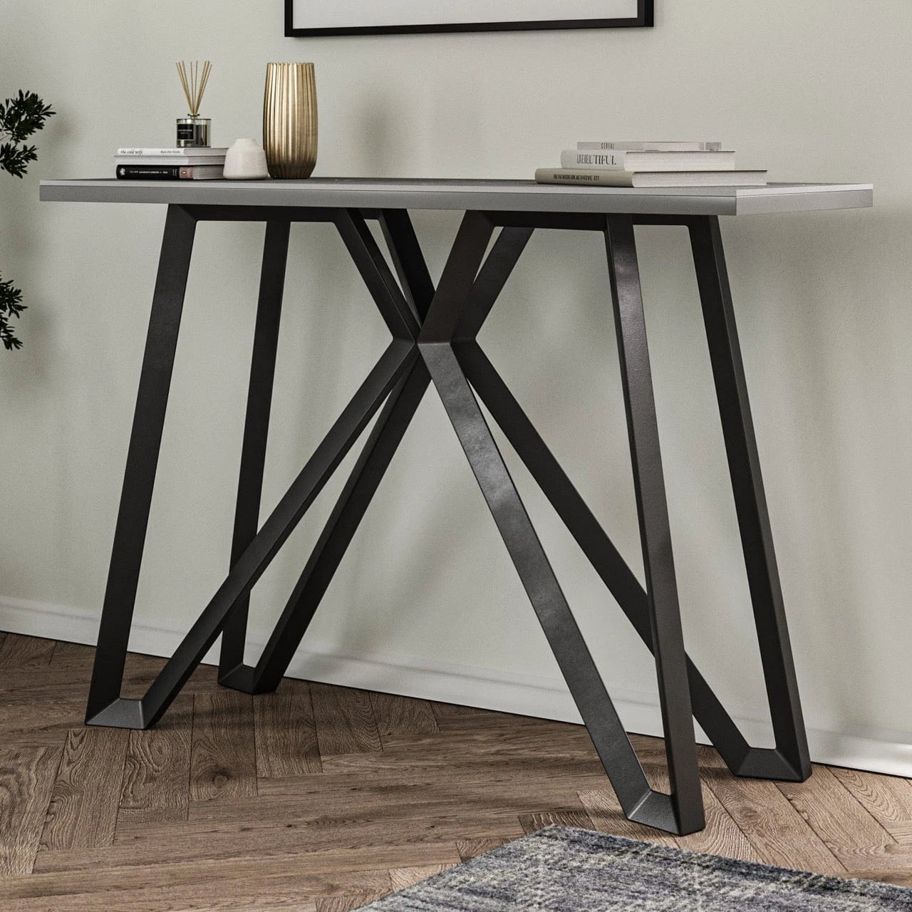Mint Collection - Salerno Console Table - Matt Dark Grey