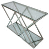 Mint Collection Console Table - Glass Cross Leg