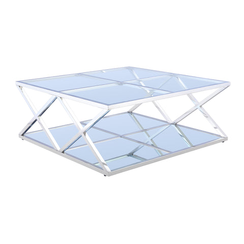 Mint Collection - Coffee Table - Glass Cross Leg