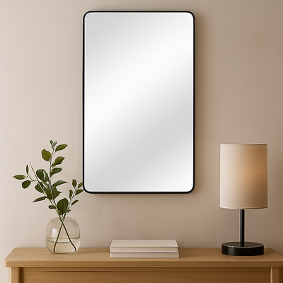 Mirror Collection Iron Framed Mirror Black - MIR36-B