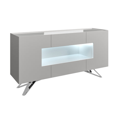 Mint Collection - Large Sideboard with LED - Grey Gloss