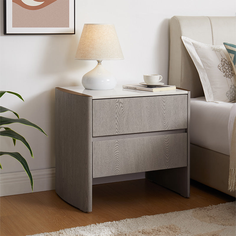 Mondello Washed Oak - 2 Drawer Bedside Table