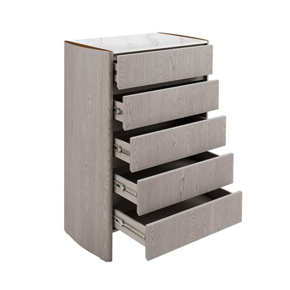 Mondello Washed Oak - 5 Drawer Tall Chest