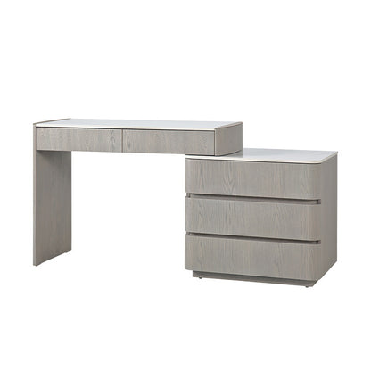 Mondello Washed Oak - Dressing Table with 5 Drawer Chest