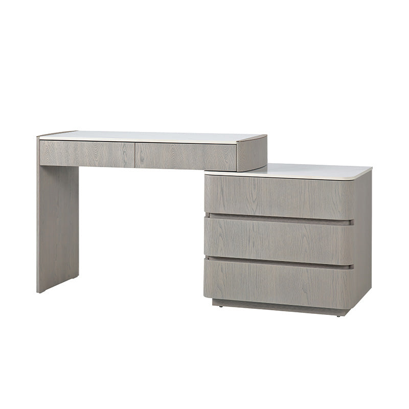 Mondello Washed Oak - Dressing Table with 5 Drawer Chest
