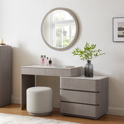 Mondello Washed Oak - Dressing Table with 5 Drawer Chest