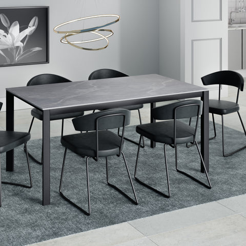 Milan Sintered Stone Dining Table 160cm & 6 Milan Dining Chairs