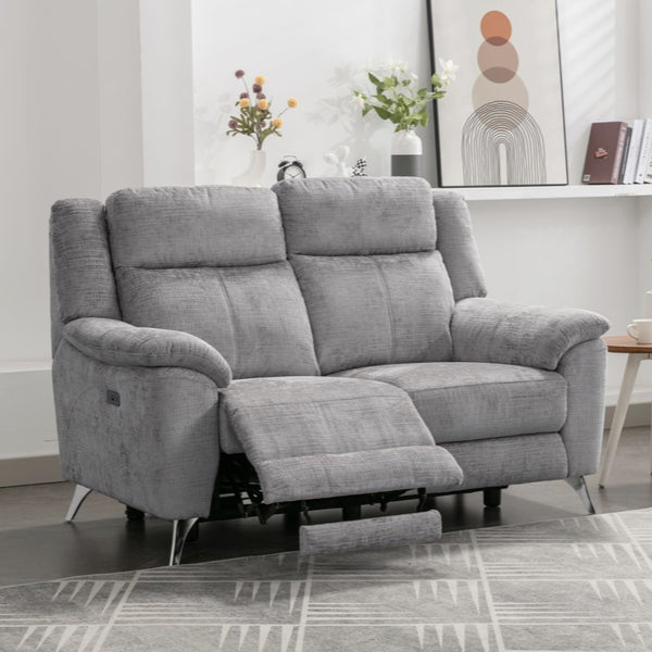Monroe Sofa - 2 Seater Electric Recliner - Ash