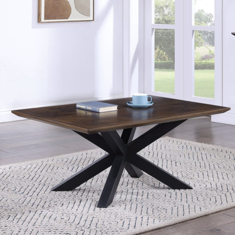 Nevada Industrial Rectangular Coffee Table - Parquet Top