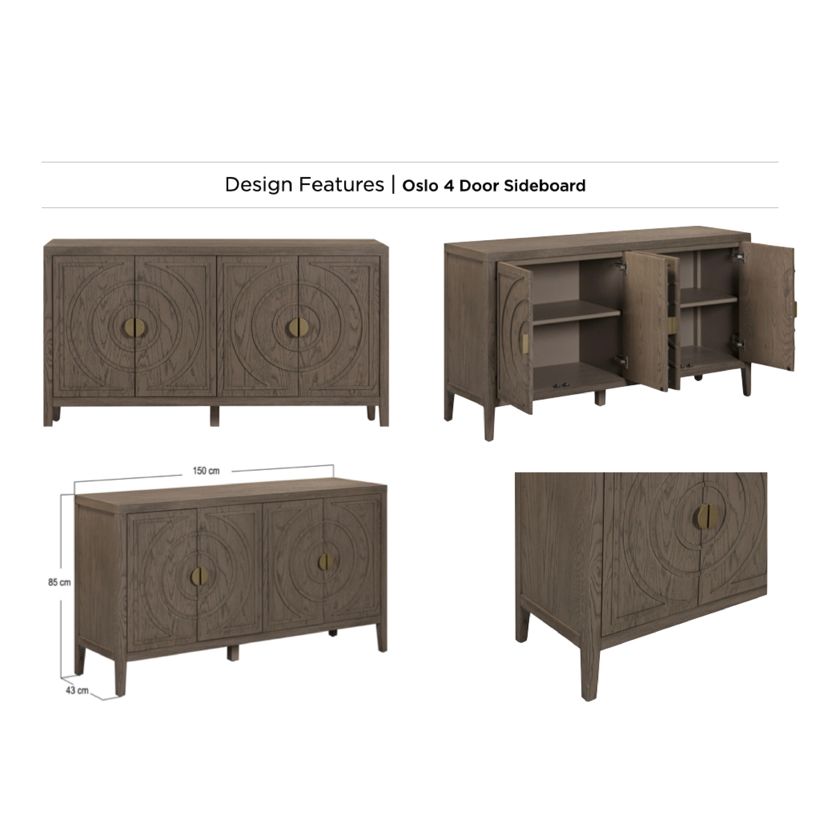 Oslo Sideboard - 4 Door
