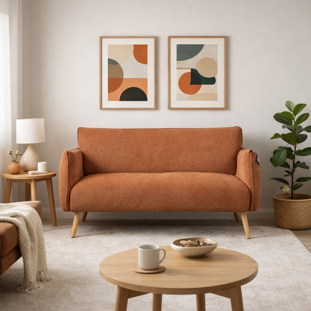 Piper Small Sofa - Rust