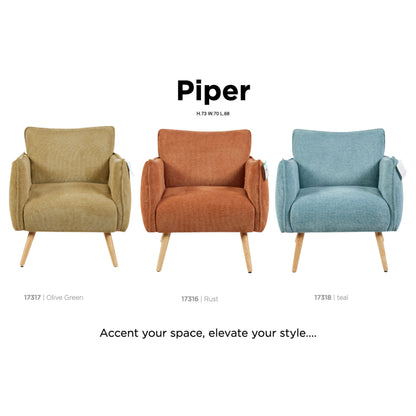 Piper Accent Chair - Rust