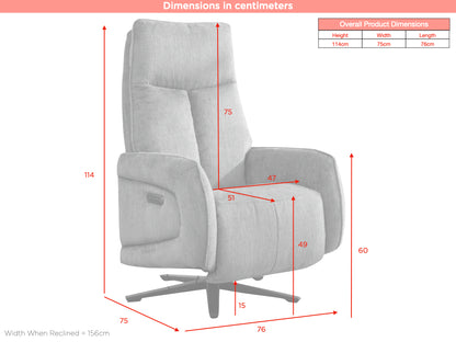 Prestige Fabric Electric Swivel Chair - Lavender