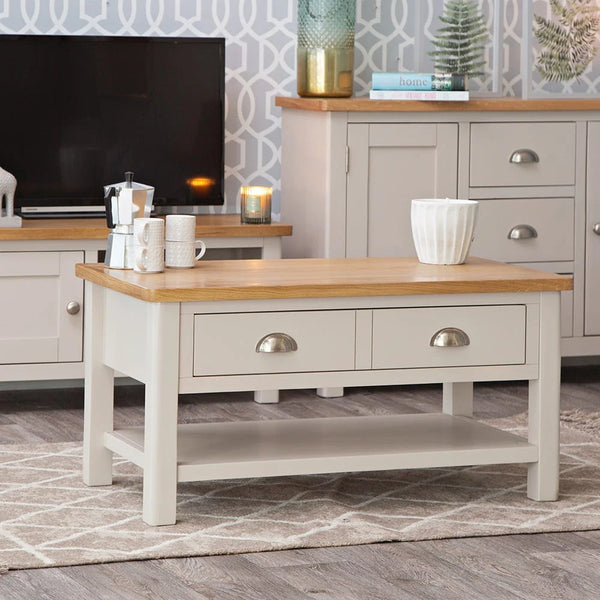 Oregon Oak & Stone Painted Coffee Table - Large