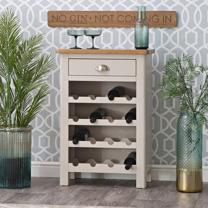 Oregon Oak & Stone Painted Wine Cabinet