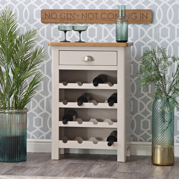 Oregon Oak & Stone Painted Wine Cabinet