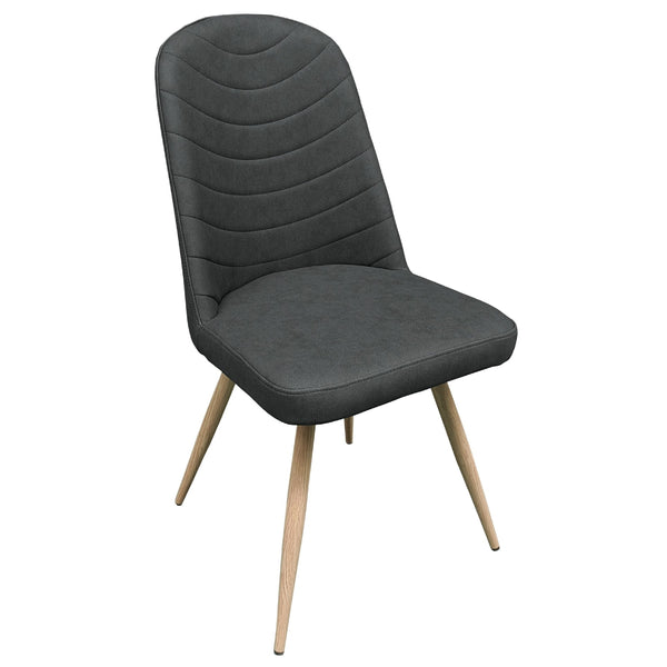Portofino Curve Upholstered Dining Chair - Dark Grey PU