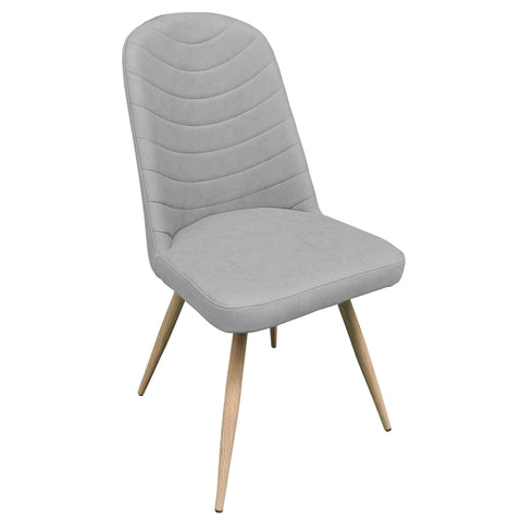 Portofino Curve Upholstered Dining Chair - Light Grey PU