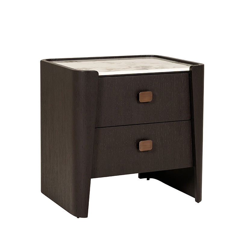 Rhodes 2 Drawer Bedside Table - Ebony