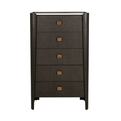 Rhodes Tall 5 Drawer Chest of Drawers - Ebony