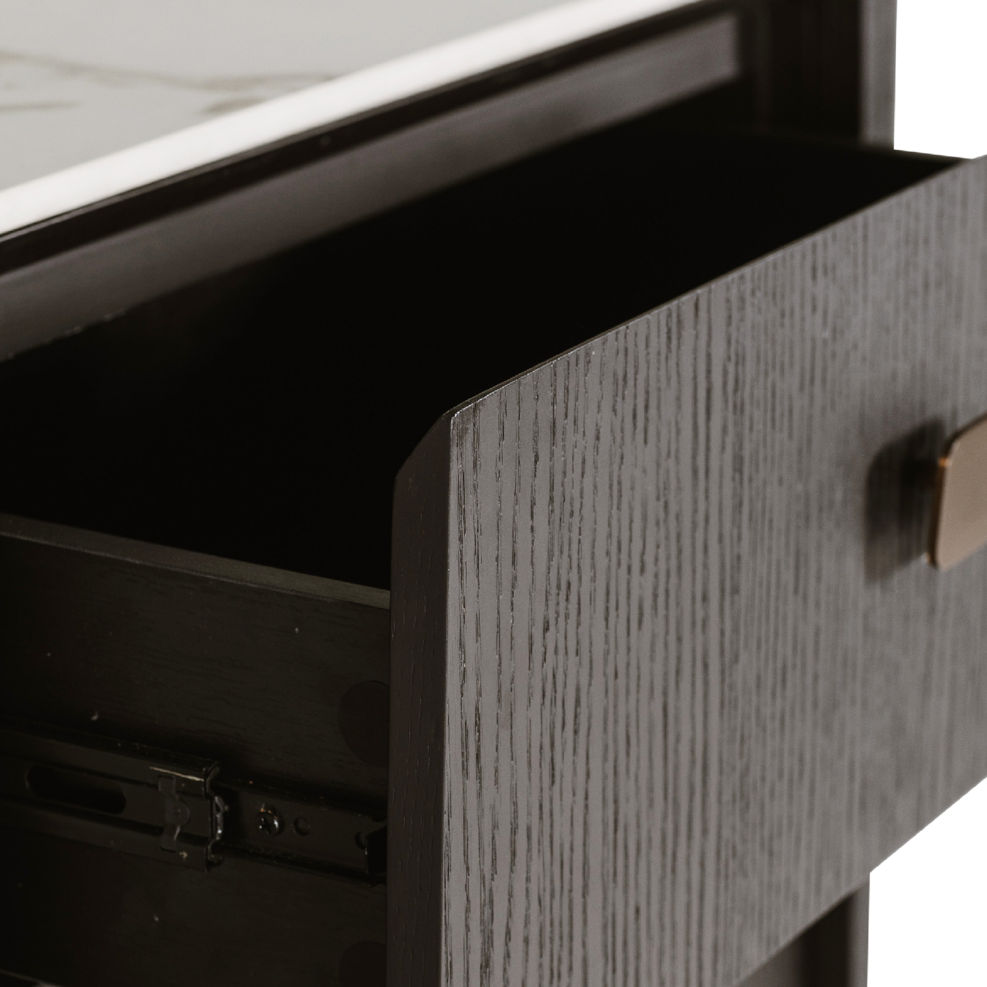 Rhodes 2 Drawer Bedside Table - Ebony