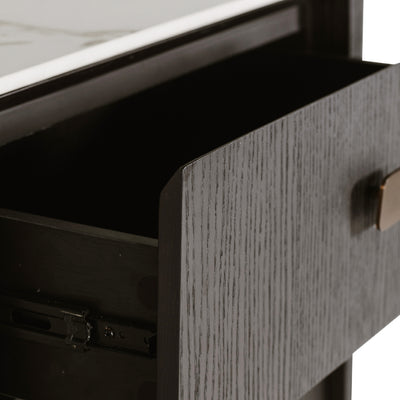 Rhodes 2 Drawer Bedside Table - Ebony