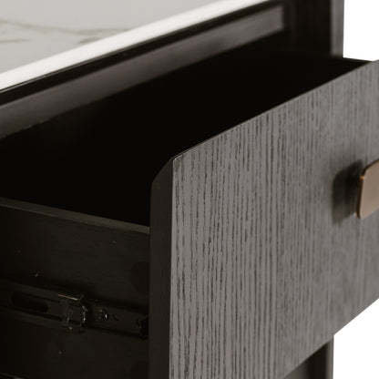 Rhodes 2 Drawer Bedside Table - Ebony